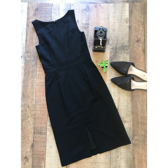 SOLD J.Crew Black Wool Sleeveless Dress Classic - Picture 6 of 7